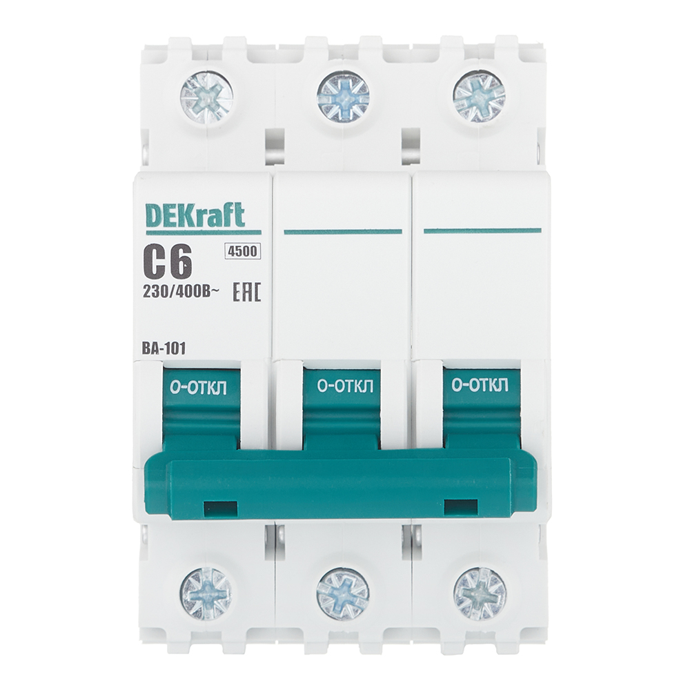 ���������� �������������� ����������� ��������� Dekraft BA-101 3P 6� ��� C 4,5 �� 230/400 � (11076DEK)  