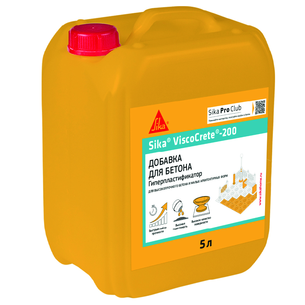 ���������� ������� ������������������ ��� ������ � ����� ������������� ���� Sika ViscoCrete-200 5 �  