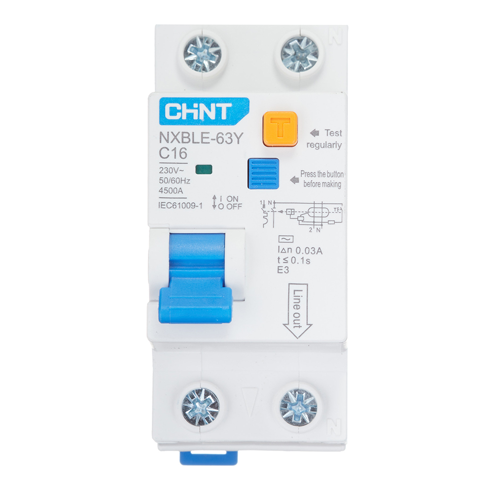 ���������� ������� ���������������� Chint NXBLE-63Y 16� 1P+N ��� AC 30 �� 4,5 �� ���������� (105542)  