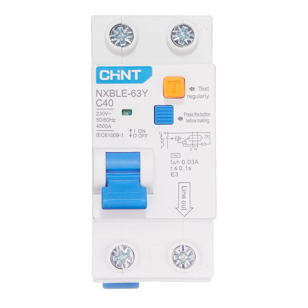 ���������� ������� ���������������� Chint NXBLE-63Y 40� 1P+N ��� AC 30 �� 4,5 �� ���������� (105546)  