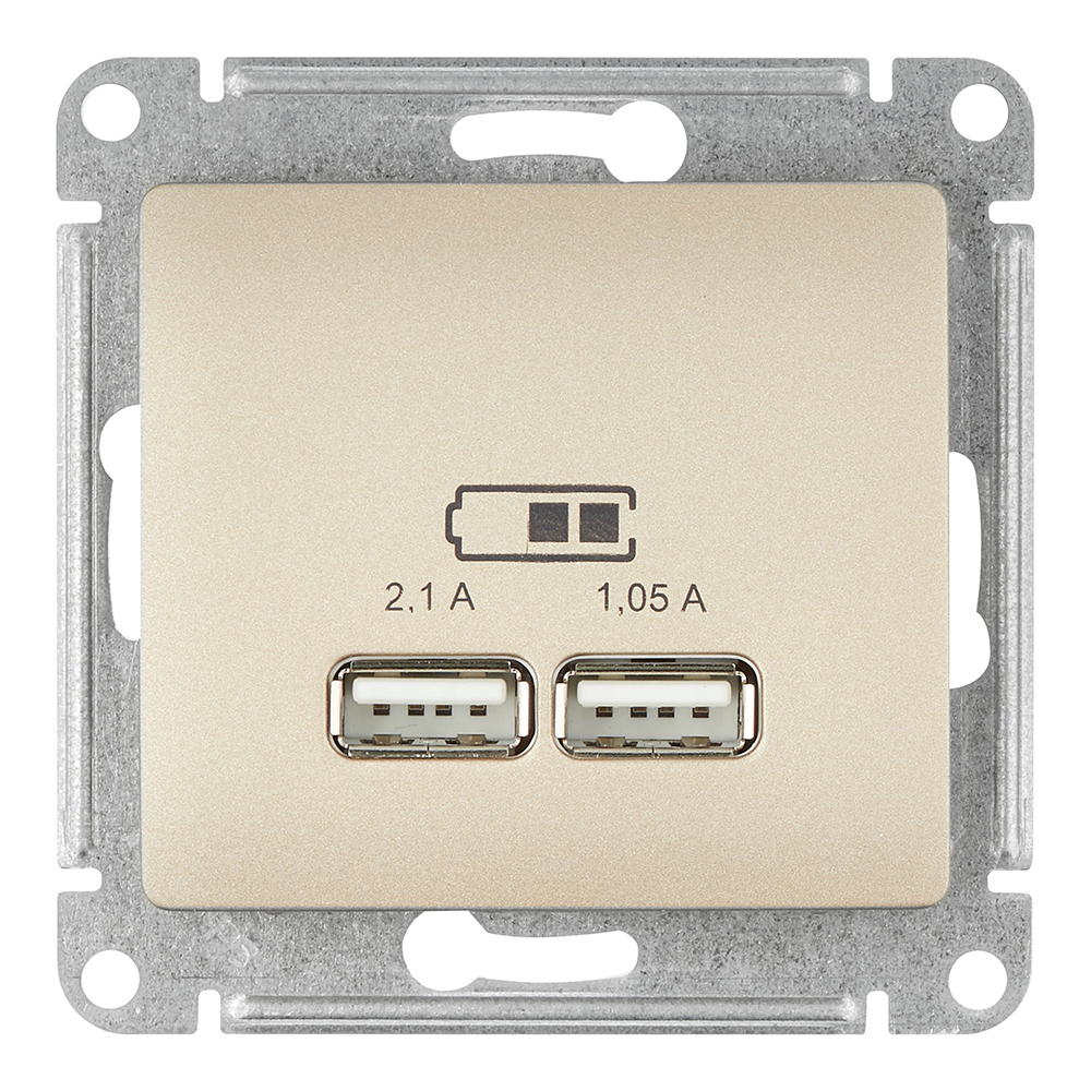 ���������� ������� USB Systeme Electric Glossa ������������ ����� 2�USB-A (GSL000433)  