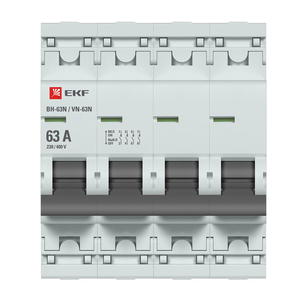 ���������� ����������� �������� EKF PROxima ��-63N 4� 63� 400 � �� DIN-����� (S63463)  