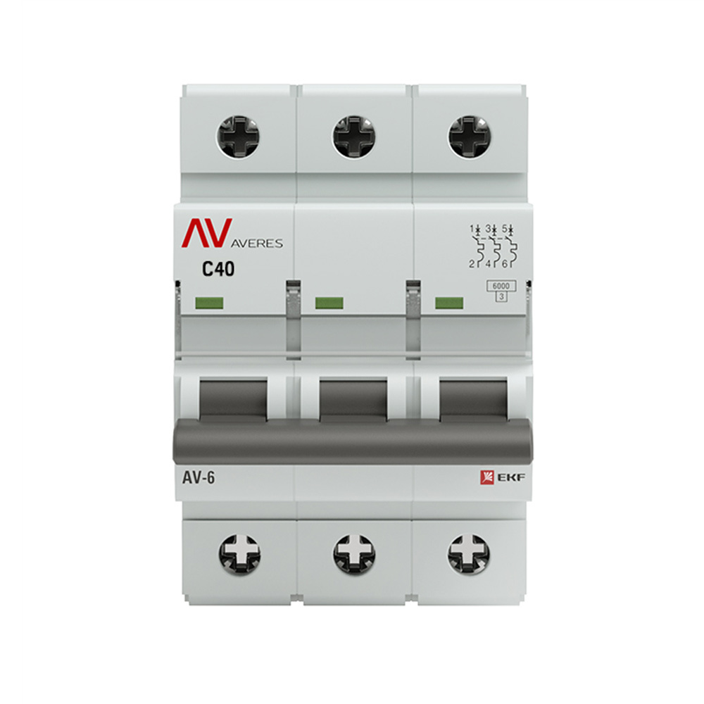 ���������� �������������� ����������� ��������� EKF Averes AV-6 3� 40� ��� C 6 �� 400 � (mcb6-3-40C-av)  