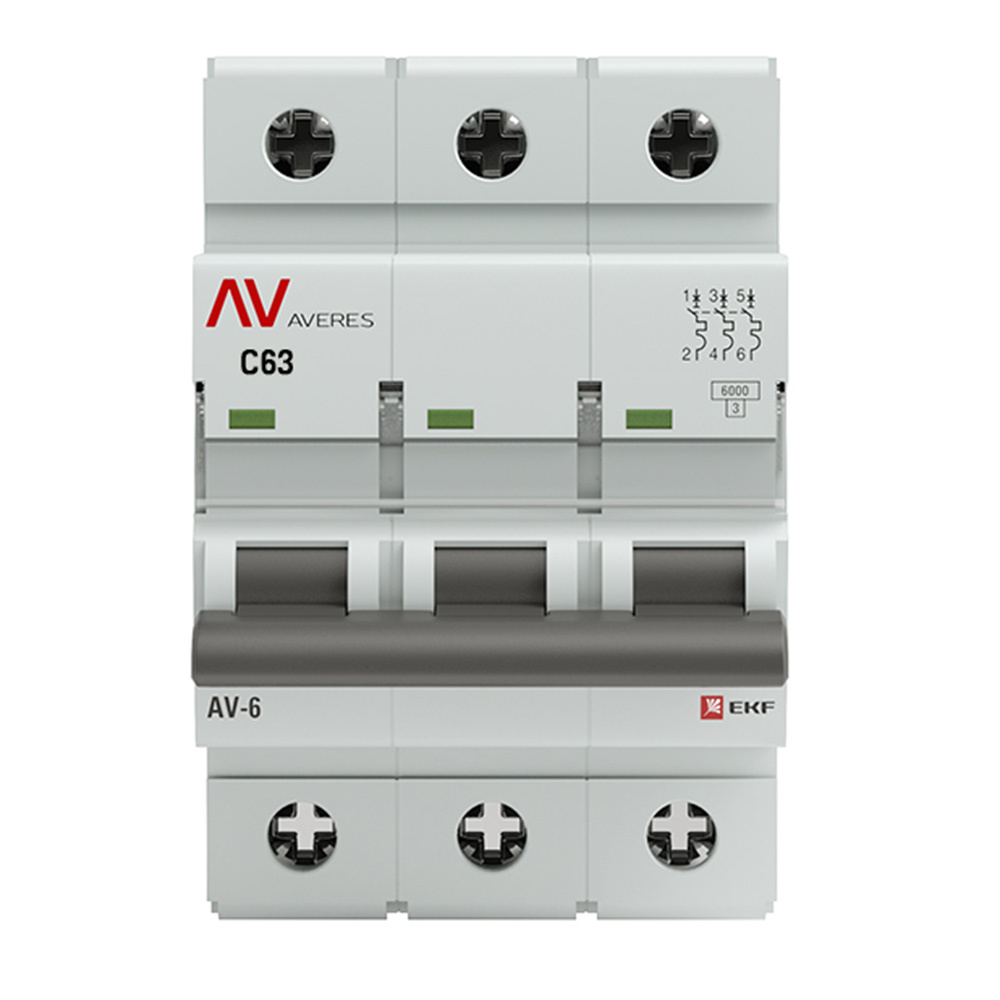 ���������� �������������� ����������� ��������� EKF Averes AV-6 3� 63� ��� C 6 �� 400 � (mcb6-3-63C-av)  