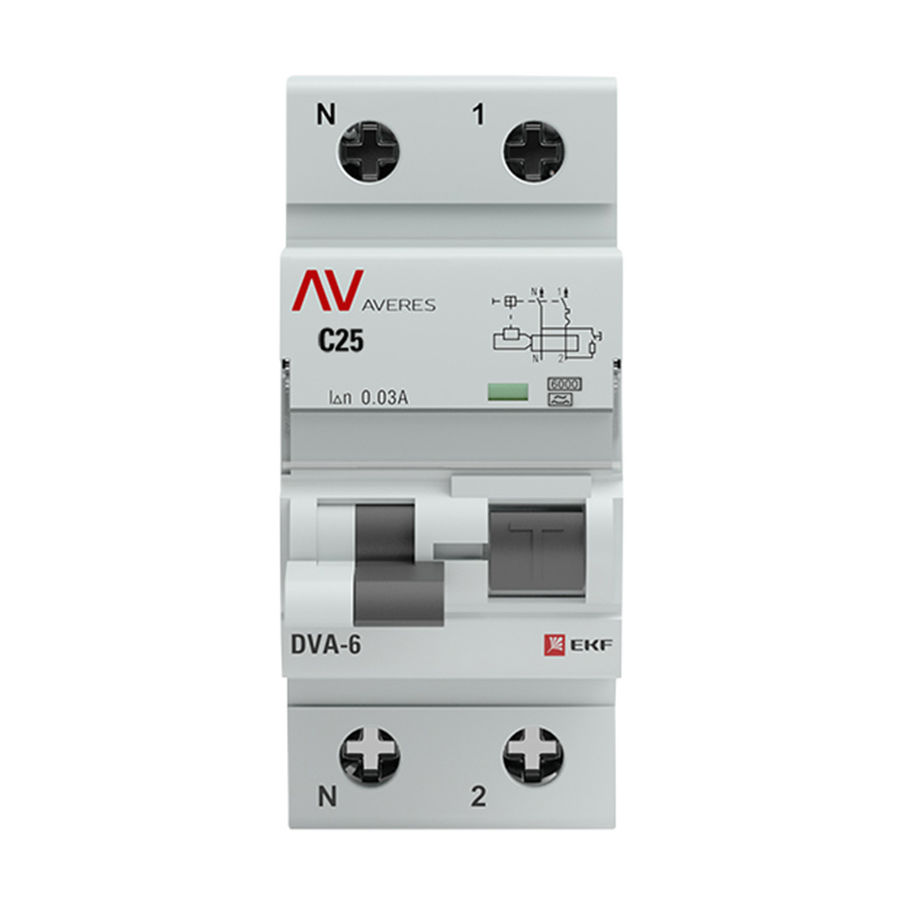 ���������� ������� ���������������� EKF Averes DVA-6 25� 1P+N ��� A 30 �� 6 �� (rcbo6-1pn-25C-30-a-av)  