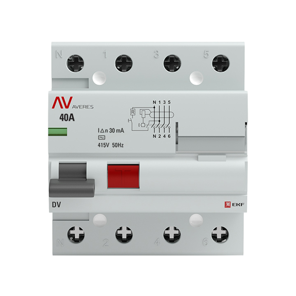 ���������� ��� EKF Averes DV 40� 3P+N ��� AC 30 �� 10 �� (rccb-4-40-30-ac-av)  