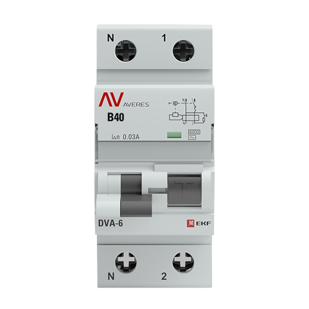 ���������� ������� ���������������� EKF Averes DVA-6 40� 1P+N ��� AC 30 �� 6 �� (rcbo6-1pn-40C-30-ac-av)  