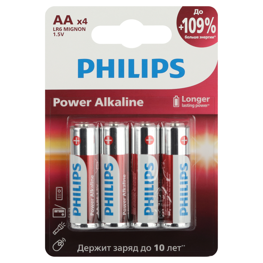 ���������� ��������� Philips Power �� ����������� LR6 1,5 � (4 ��.) (�0062746)  