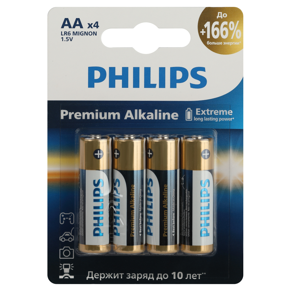 ���������� ��������� Philips Premium �� ����������� LR6 1,5 � (4 ��.) (�0062753)  
