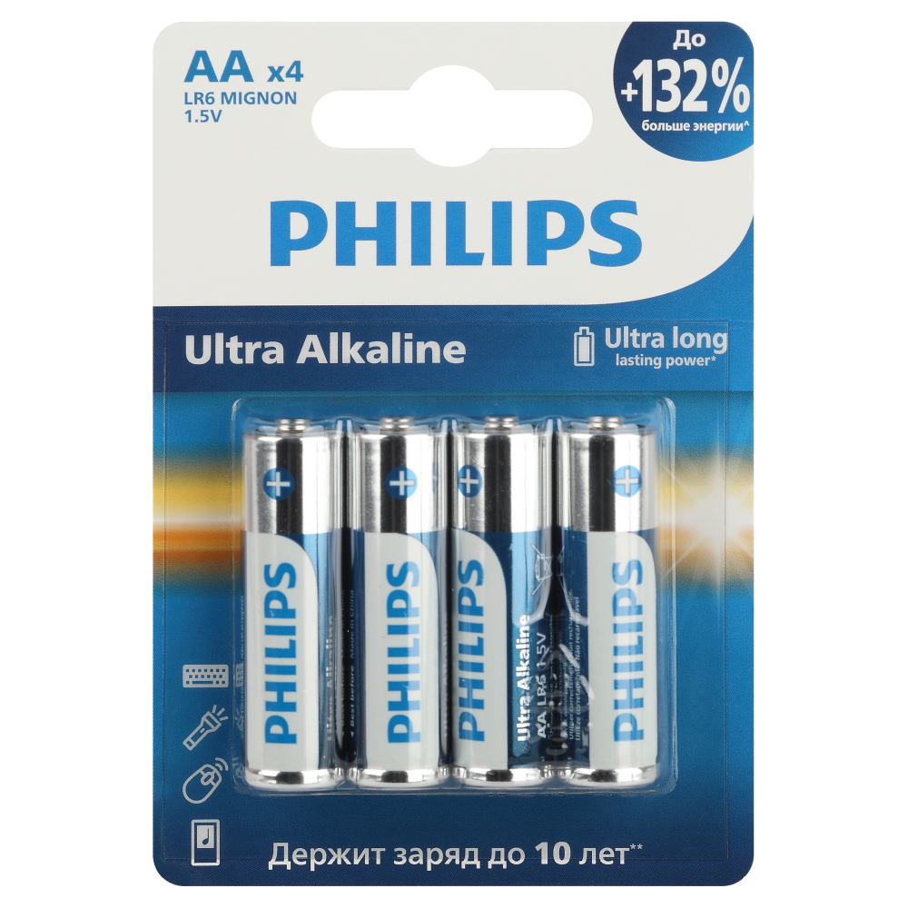 ���������� ��������� Philips Ultra �� ����������� LR6 1,5 � (4 ��.) (�0062694)  