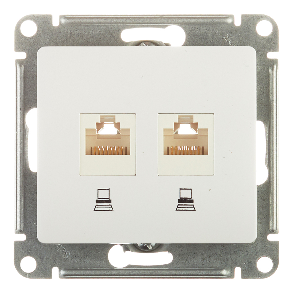 ���������� ������� ������������ Systeme Electric Glossa ������������ ����� 2�RJ45 (GSL000185KK)  