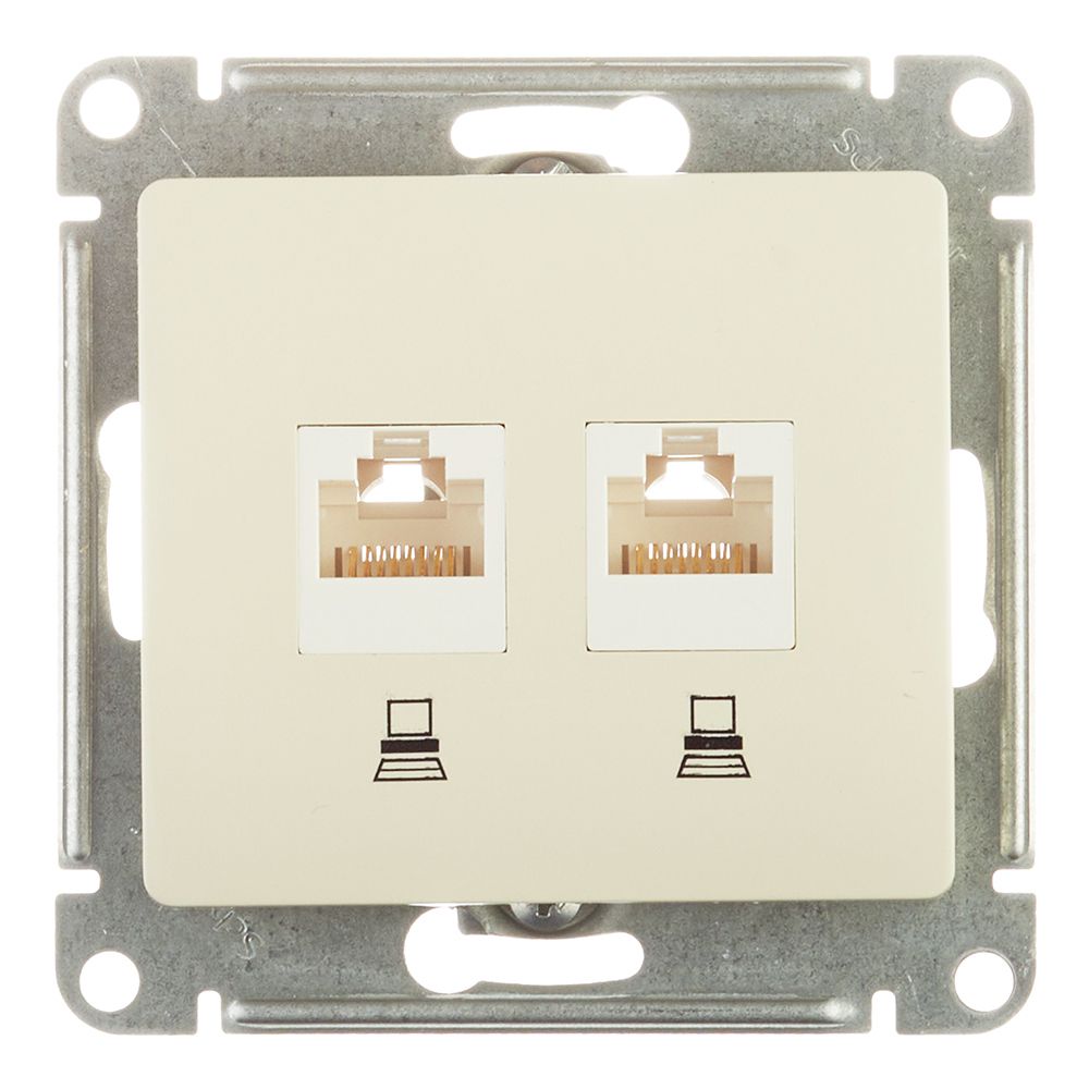 ���������� ������� ������������ Systeme Electric Glossa ������������ ������� 2�RJ45 (GSL000285KK)  