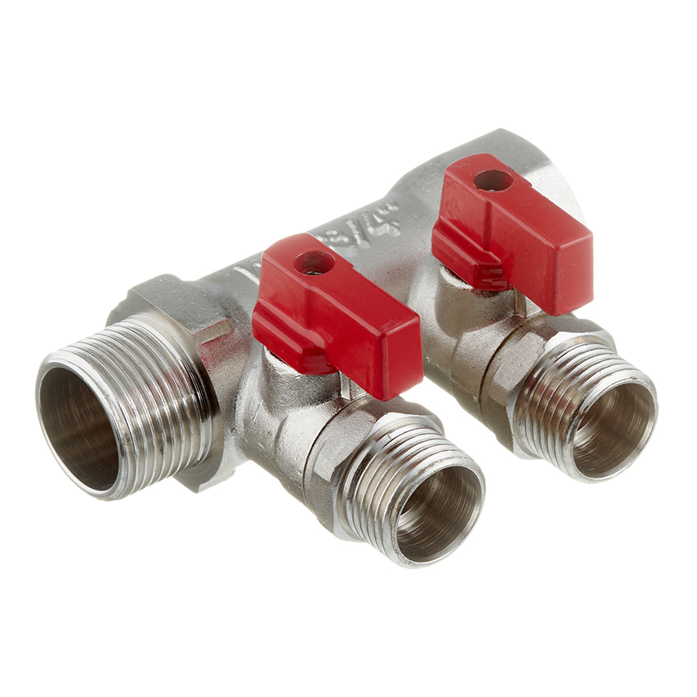 ���������� ��������� Valtec 3/4 ��(�) � 2 ������ 1/2 ��(�) � 3/4 ��(�) � �������� ������� (VTc.580.N.0502)  
