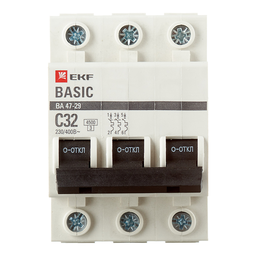 ���������� �������������� ����������� ��������� EKF Basic �� 47-29 3P 32� ��� C 4,5 �� 400 � (mcb4729-3-32C)  