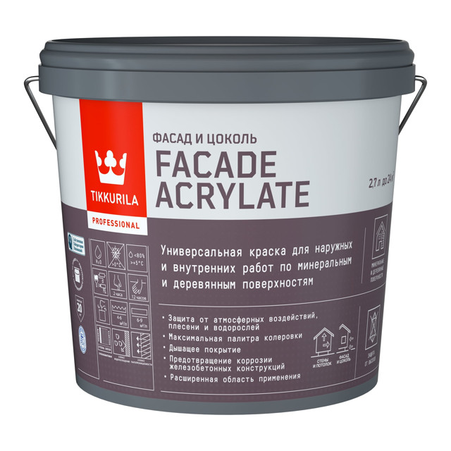 ���������� ������ ���������� �������� TIKKIVALA Facade Acrylate ���� � 2,7� ����������, ���.700012344  
