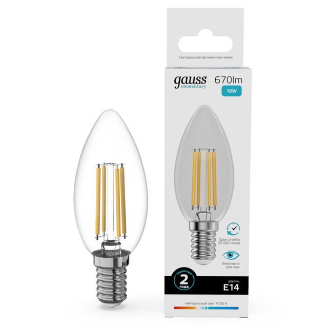 ���������� ����� ����������� GAUSS Filament Elementary 10�� �14 LED 670�� 4100� �����  