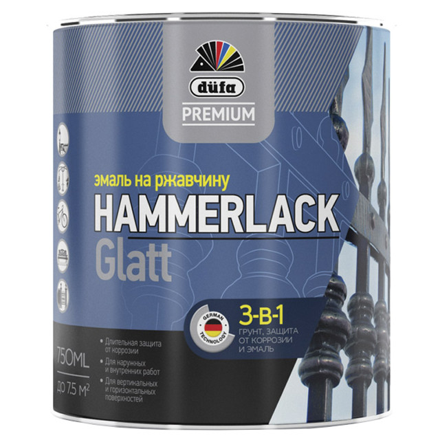 ���������� ����� �������� DUFA Hammerlack �� �������� 0,75� RAL 9005 ������, ���.�0000004454  