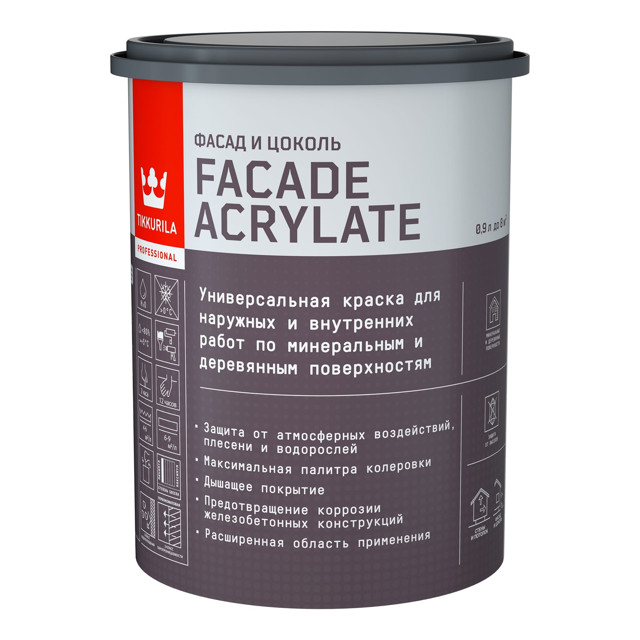 ���������� ������ ���������� �������� TIKKIVALA Facade Acrylate ���� � 0,9� ����������, ���.700012343  