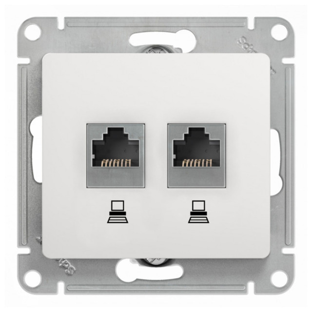���������� ������� ������������ 2 ����� SYSTEME ELECTRIC Glossa RJ45 + RJ45 �����  