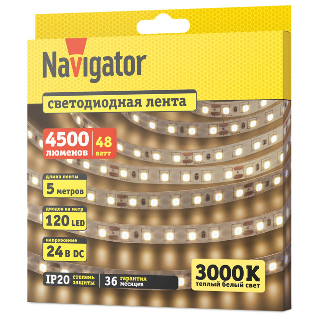 ���������� ����� ������������ NAVIGATOR LED 9,6�� 2835 IP20 24� 4000� 5�  