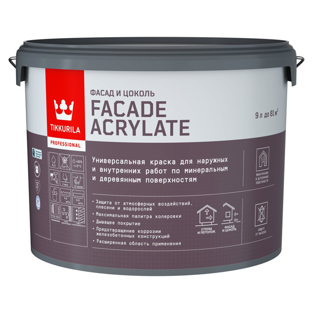 ���������� ������ ���������� �������� TIKKIVALA Facade Acrylate ���� A 9� �����, ���.700012342  