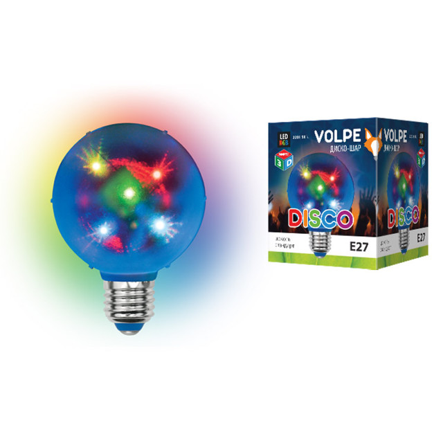 ���������� ����� ������ UNIEL ����� 1,5�� RGB E27 3D  