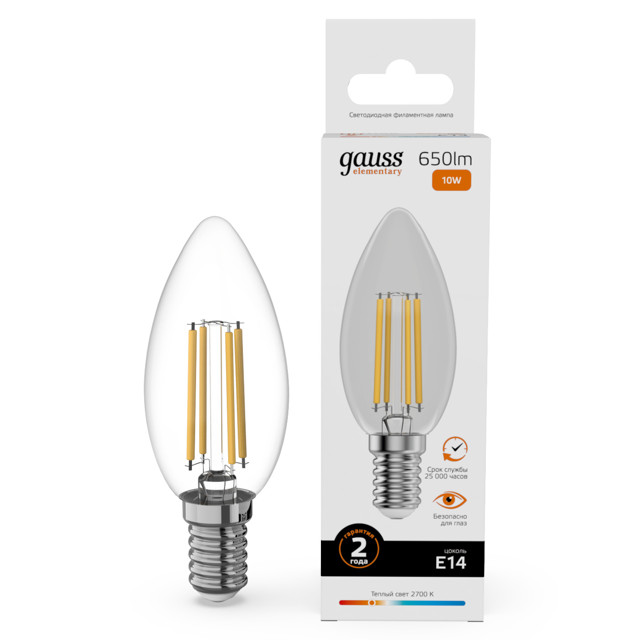 ���������� ����� ����������� GAUSS Filament Elementary 10�� �14 LED 650�� 2700� �����  