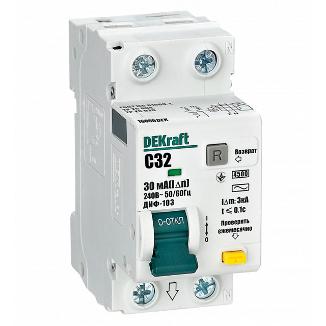 ���������� ����������� ���������������� DEKRAFT (����) 1P+N 32� 30�� ��� AC � 4,5��  