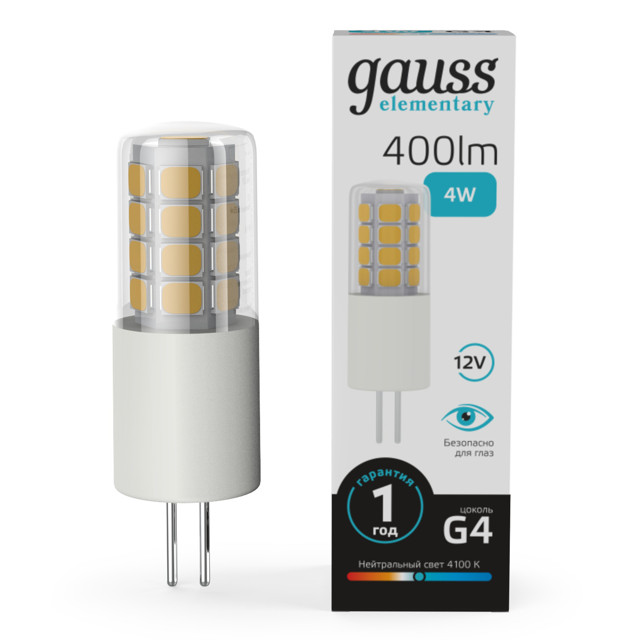 ���������� ����� ������������ GAUSS Elementary 4�� G4 LED 400�� 4100K �������  
