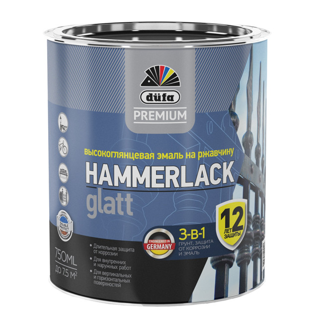 ���������� ����� �������� DUFA Hammerlack �� �������� 0,75� RAL 7040 �����, ���.��00-004923  