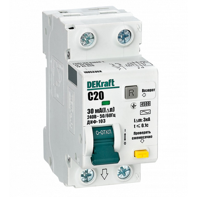 ���������� ����������� ���������������� DEKRAFT (����) 1P+N 20� 30�� ��� AC � 4,5��  