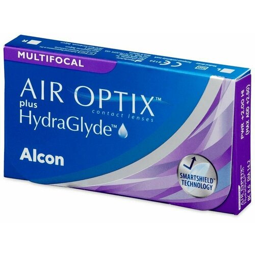 ���������� ���������� ����� �� ����� Alcon Air Optix Plus HydraGlyde Multifocal, 3 ��., R 8,6, D -9, ADD: �������, 1 ��.