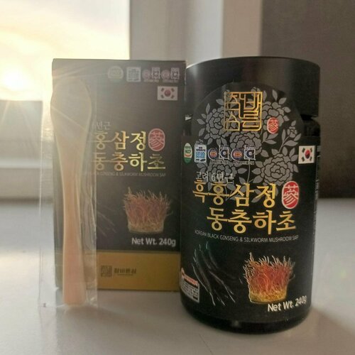 ���������� �������� ���������� ������� �������� � ������ �������� ���������� Korean Black Ginseng & Silkworm Mushroom Sap 240g