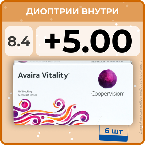   CooperVision Avaira Vitality, 6 ., R 8,4, D +5, , 1 .   , -, 