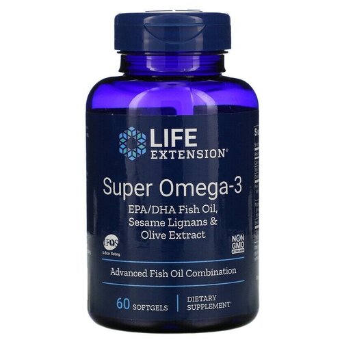���������� ������� Life Extension Super Omega 3 Epa/Dha Fish oil � ��������� ������� � ���������� �����, 160 �, 60 ��.
