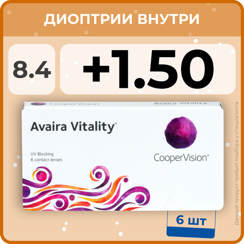   CooperVision Avaira Vitality, 6 ., R 8,4, D +1,5, , 1 .   , -, 