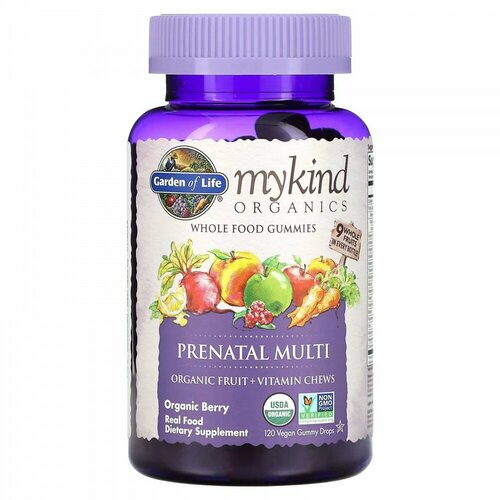 Garden of Life, MyKind Organics, Prenatal Multi, Organic Berry, 120 Vegan Gummy Drops   , -, 