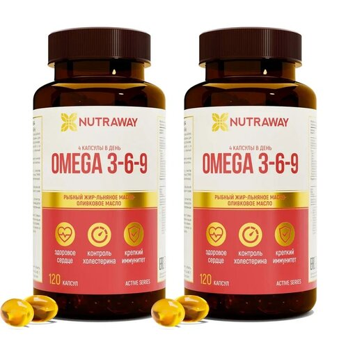 ���������� ����� ��� Omega 3-6-9 NUTRAWAY, 120 + 120 ������