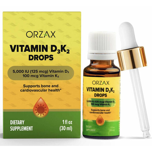 Orzax Vitamin D-3 125  K-2 100  Drops 30    , -, 