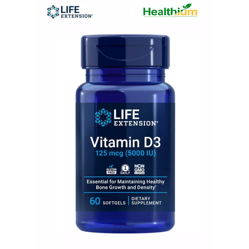 ���������� Life Extension Vitamin D3 5000IU 60 ����������� ������ ������� �3 ��� ������ � �����, ��������� ��������