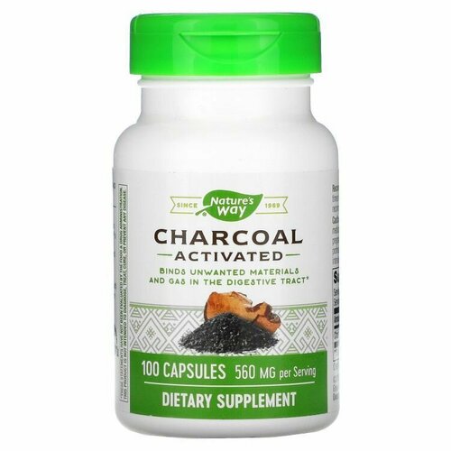 ���������� Activated Charcoal 100 caps Grn Lid