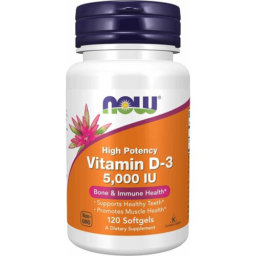 NOW Vitamin D3 5000 IU 120  (   D3)   , -, 