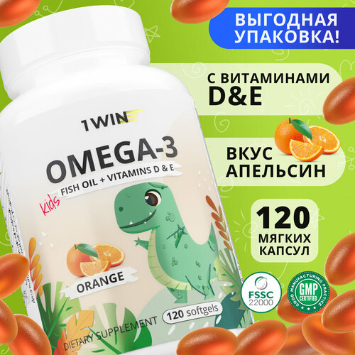 ���������� ������� ����� 3 ����������� 1WIN Omega-3 ���������� ����� ���, � ���������� � 3 (D) � �, �� ������ ���������, 120 ������