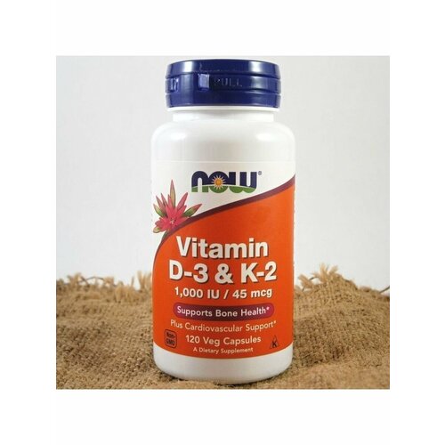 NOW Vitamin D-3 & K-2 1000 IU/45 mcg, 120 caps   , -, 