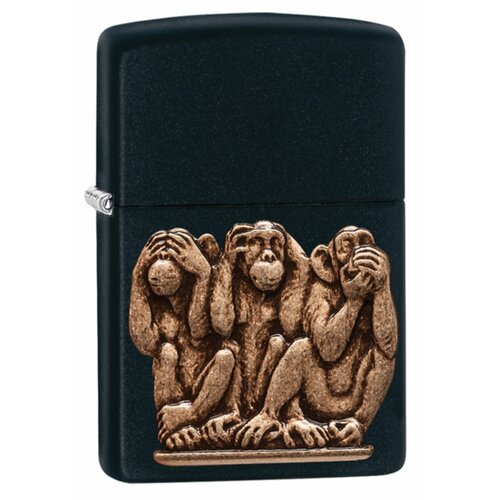���������� ������������ ���������� ��������� ZIPPO 29409 Three Monkeys � ��������� Black Matte - ��� ��������