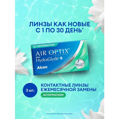 ���������� ��������������� ����� -5.25/ -1.25/ 180/ 3 ��, Alcon, Air Optix Plus Hydraglyde for Astigmatism