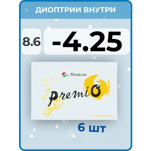 ���������� ���������� ����� Menicon PremiO, 6 ��., R 8,6, D -4,25, 1 ��.