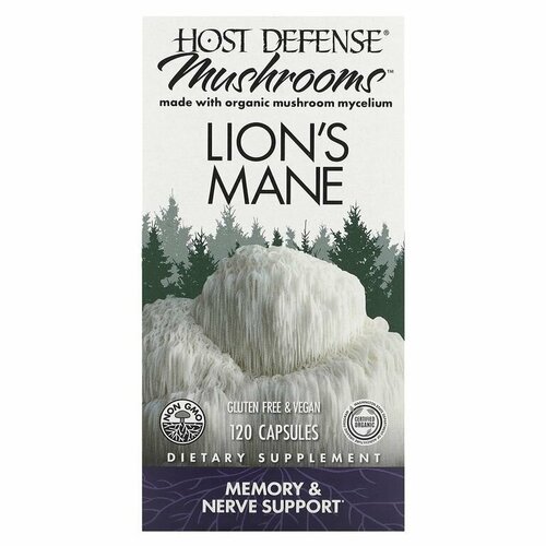 ���������� Fungi Perfecti Host Defense, Lion's Mane, ������ �����������, 120 ������
