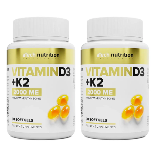  2   3 + 2 / VITAMIN D3+2 2000  250  aTech nutrition 90 + 90    , -, 