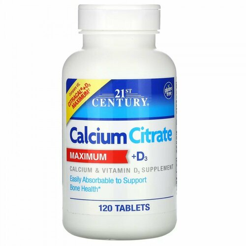 21st Century Calcium Citrate MAXIMUM + D3 120 .   , -, 